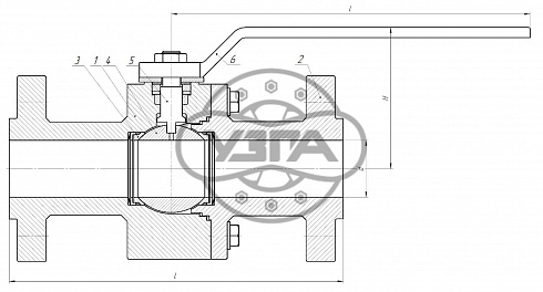 Кран шаровой разборный с уплотнением «металл-металл»  Dn25 Pn40 09Г2С