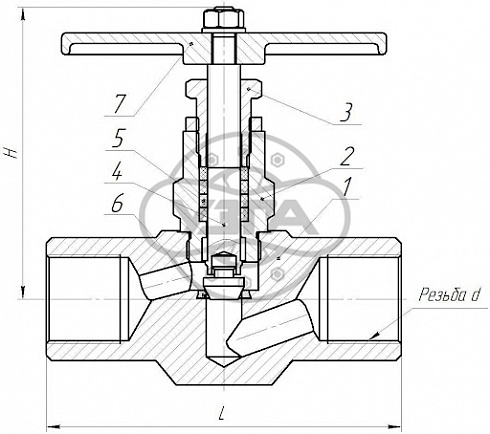 Клапан запорный Dn15 Pn40 муфтовый 10Х17Н13М2Т 15нж68нж