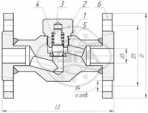 Клапан обратный подъемный фланцевый Dn32 Pn100 Ст. 20 16с48нж