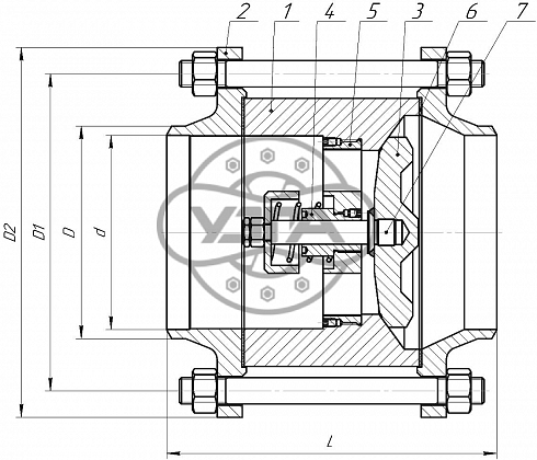 Клапан обратный тарельчатый Dn150 Pn16 12Х18Н10Т